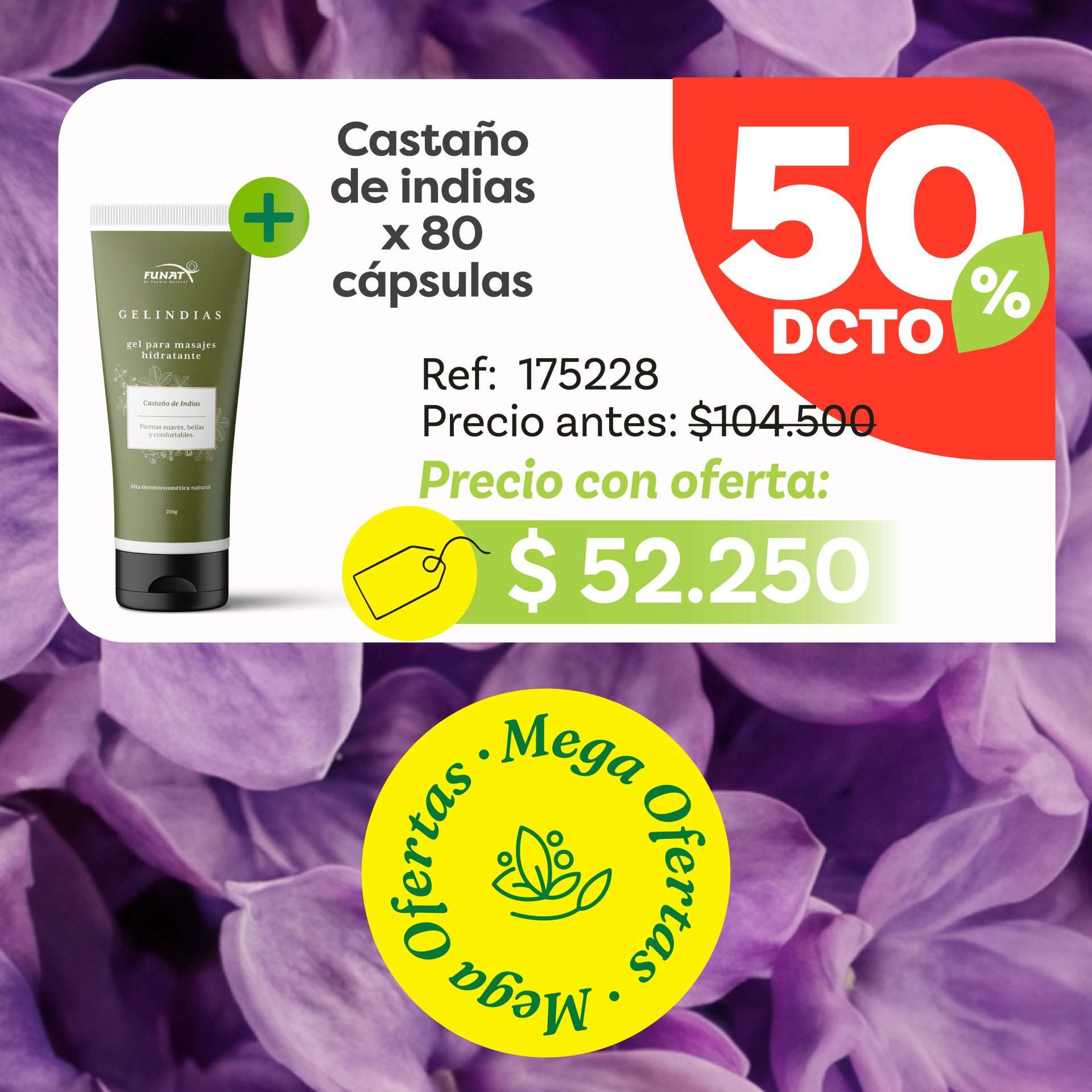 Kit castaño de indias con el 50% dcto