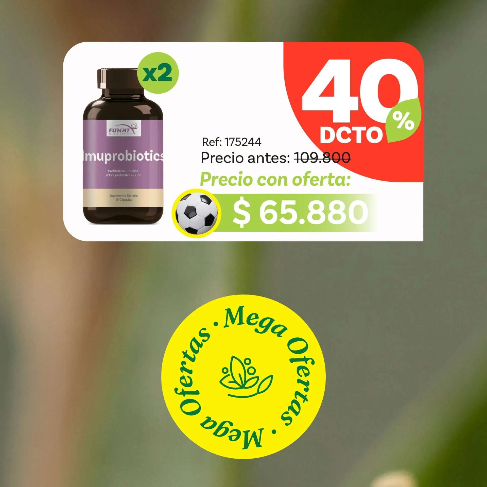 Lleva dos imuprobioticos con el 40% dcto